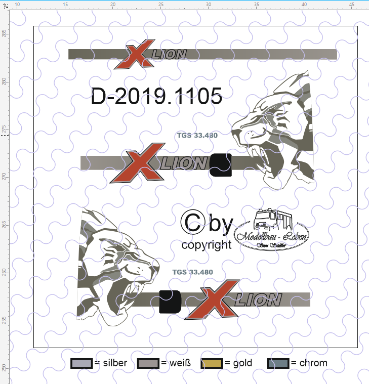 D-2019.1105 - Decalsatz für Fahrhaus Seiten MAN X-Lion - 1 Satz 1:87