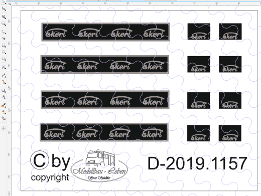 D-2019.1157 - Decalsatz Ekeri Schmutzfänger 4 Lange + 4 Paar Kurze - 1 Satz 1:87