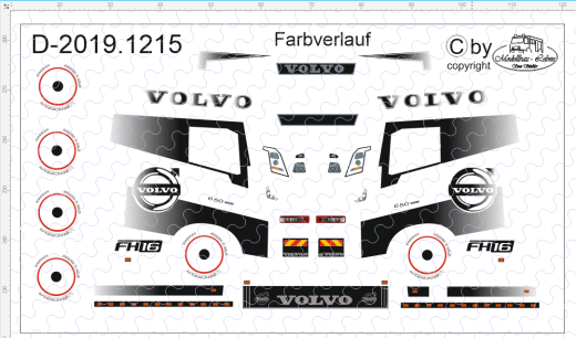 D-2019.1215 - Decalsatz Volvo FH - 1 Satz 1:87 versch. Ausführungen