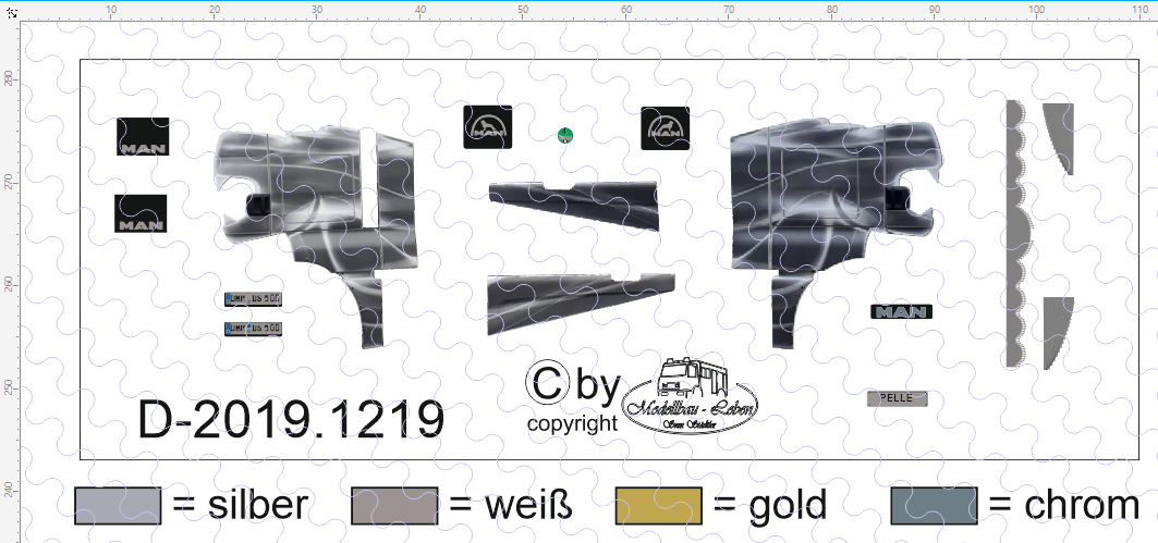 D-2019.1219 - Decalsatz für Fahrerhaus MAN TGX Löwenherz - 1 Satz 1:87