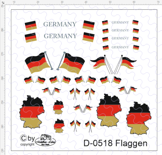 D-0518 Flaggenset Deutschland - 1 Satz 1:87