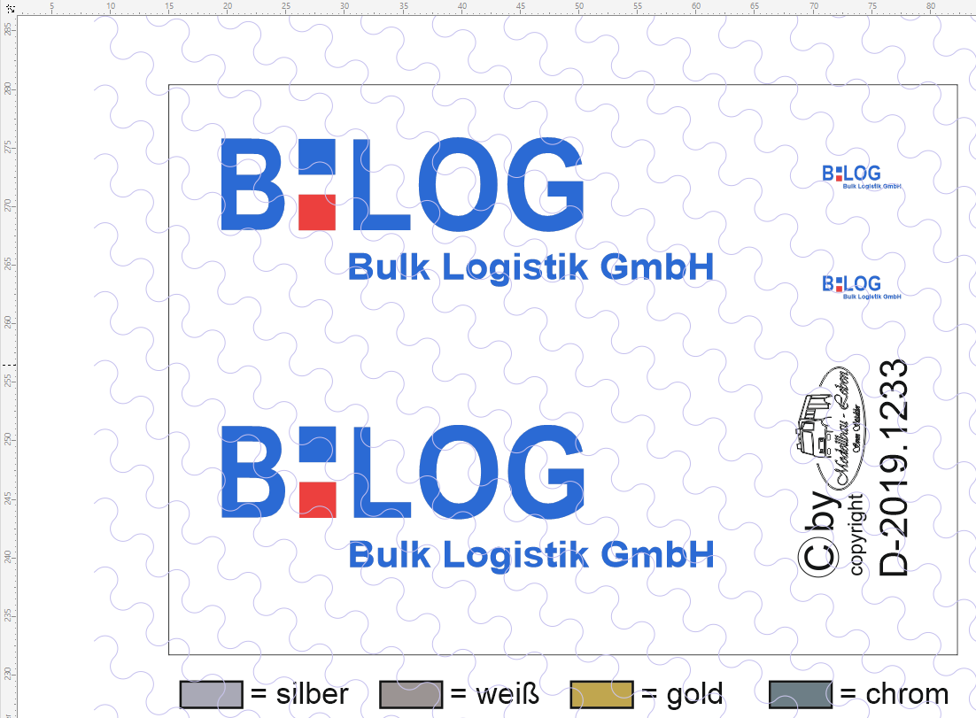 D-2019.1233 - Decalsatz Bulk Logistik für Auflieger und Fahrerhaus - 1 Satz 1:87