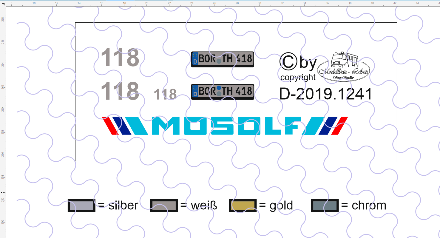 D-2019.1241 - Decalsatz Mosolf für Fahrerhaus - 1 Satz 1:87 (mit Wunschnummer / Kennzeichen