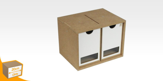 Hz - OMs01b Hobby Zone Modular Workshop System Organizer 2 fach Schubladenmodul mit Sichtfenster 1 S