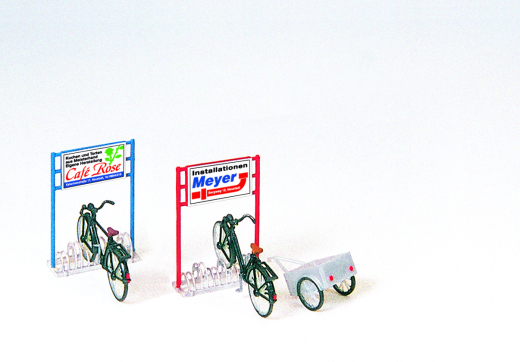Preiser 17163 Fahrradständer, Fahrrad, Anhänger Bausatz 1:87