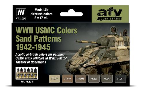 VA 71.624 WWII USMC Colors Sand Patterns 1942-1945 - 6 Farben