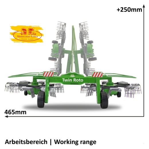 Jamara 412411 Schwader Twin Roto für RC-Traktor 1:16 mit Drehfunktion
