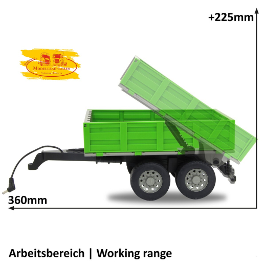 Jamara 412412 Kipper grün für RC-Traktor 1:16 mit Kippfunktion