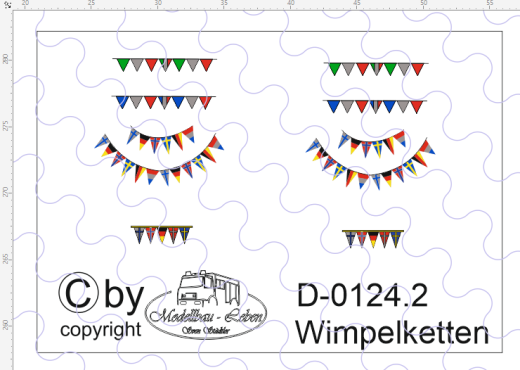 D-0124.2 Wimpelketten Decalsatz - 1 Satz 1:87