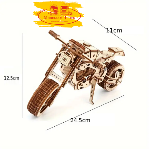 H1401 - 3D Holz Puzzle - Montage-Modellbausatz, Kreatives Bastel - Motorrad