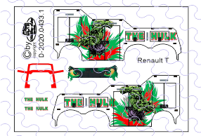 D-2020.0433.1 - Decalsatz THE HULK für Bergefahrzeug Renault T - 1:87