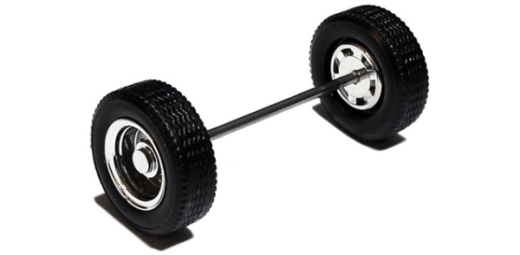 690001 C - Radsatz verchromt, Aufliegerachse