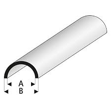 Maquett 403-55/3 ASA Rohr halbrund 3,5x6x330mm 1 Stück