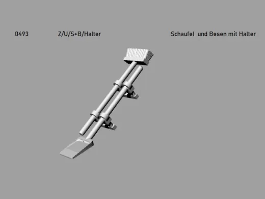 DD-001 - 3 D Druck Zubehör Schaufel und Besen - Zweierset 1:87
