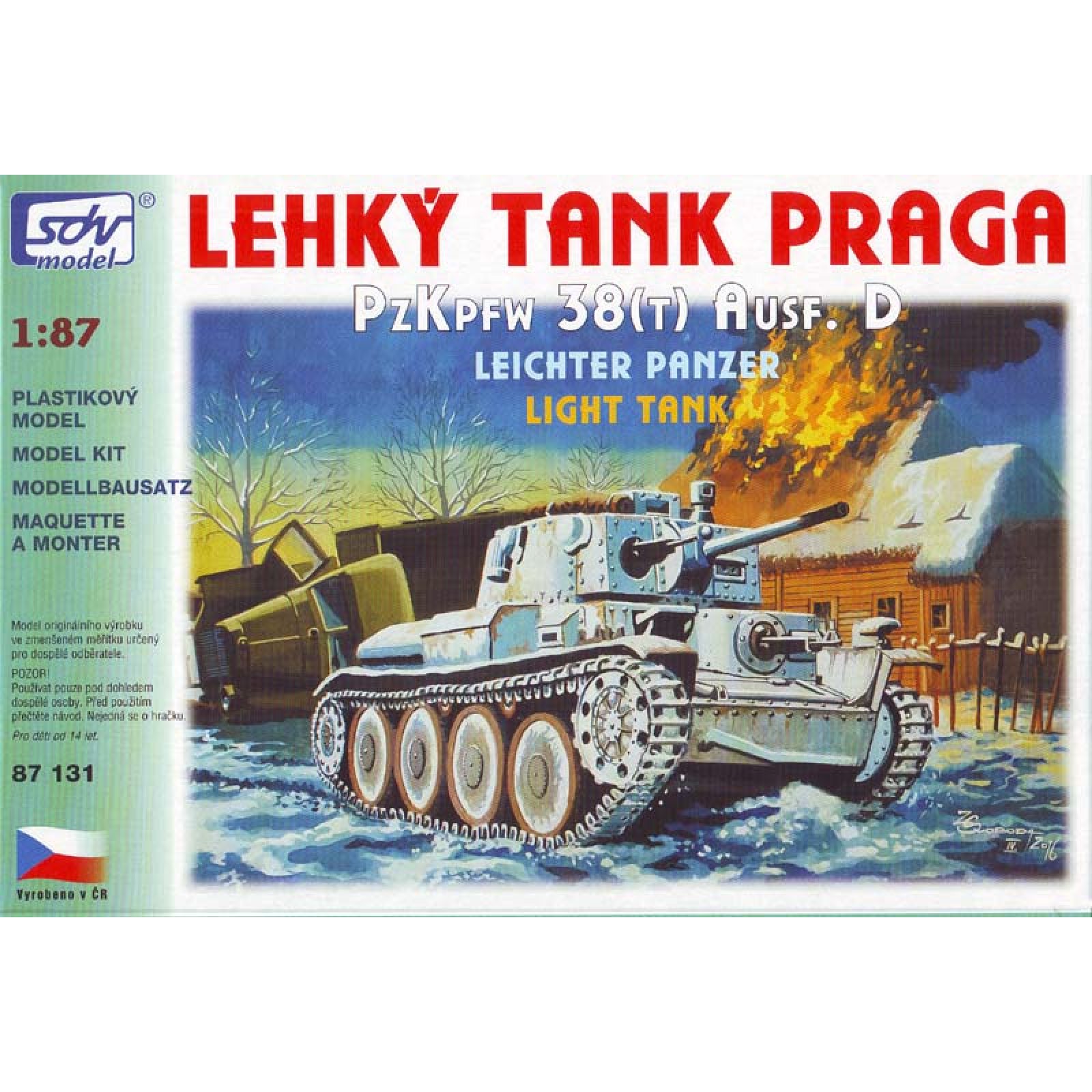 SDV Model 87131 Bausatz Leichter Panzer Praga Pz.Kpfw. Maßstab 1:87