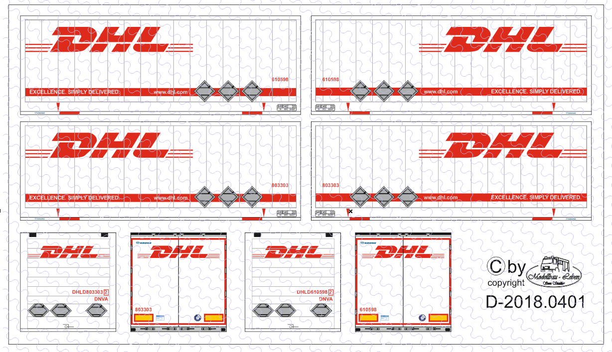 D-2018.0401 DHL Wechselkoffer Decalsatz 1:87