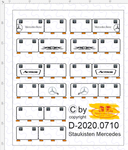 D-2020.0710 - Decalsatz Mercedes Benz Staukisten versch. Design 1:87