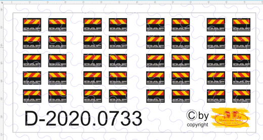 D-2020.0733 - Decalsatz DAF Schmutzlappen kein mit Warnstreifen 20 Paar 1:87