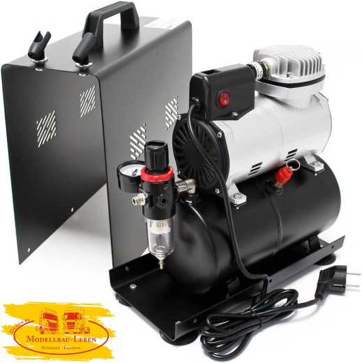 Wiltec AF186A Airbrush Kompressor AF186A Lufttank Einzylinderkompressor 4bar Abschaltautomatik