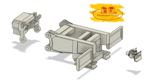 EM655 Bausatz 2x Heck Anbaurahmen für Ladekran passend für Herpa 4x4/6x6
