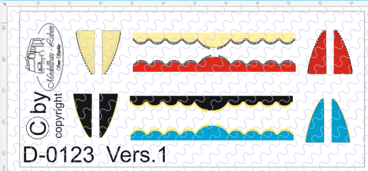 D-0123.1 Gardinen Decalsatz Version 1 - 4 Stück 1:87
