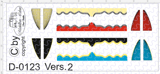 D-0123.2 Gardinen Decalsatz Version 2 - 4 Stück 1:87