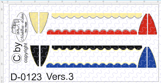 D-0123.3 Gardinen Decalsatz Version 3 - 4 Stück 1:87