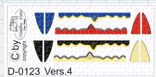 D-0123.4 Gardinen Decalsatz Version 4 - 4 Stück 1:87