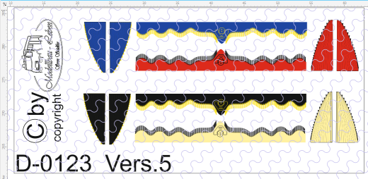 D-0123.5 Gardinen Decalsatz Version 5 - 4 Stück 1:87