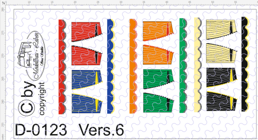 D-0123.6 Gardinen Decalsatz Version 6 - 6 Stück 1:87