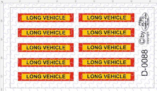 D-0088 Long Vehicle Schilder 10 Stück Decalsatz 1:87