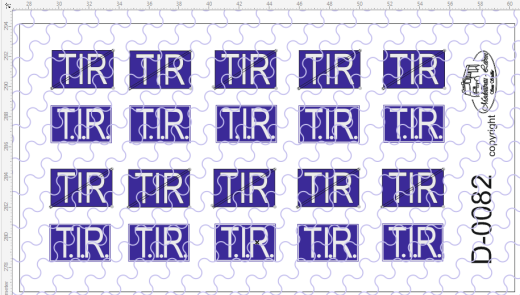 D-0082 TIR Transit Schild - 2 verschiedene Ausführungen Decalsatz 20 Stück 1:87