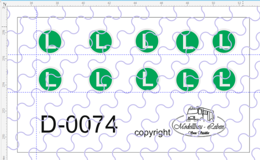 D-0074 L-Schild - Decalsatz 10 Stück 1:87