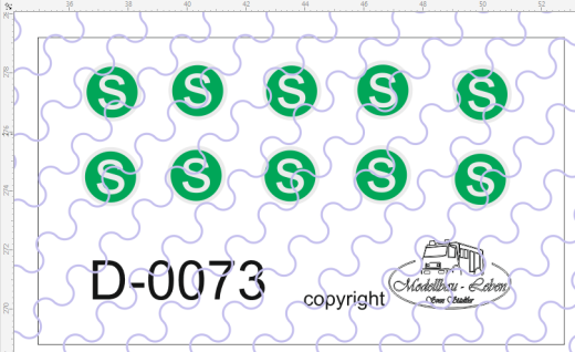 D-0073 S-Schild - Decalsatz 10 Stück 1:87