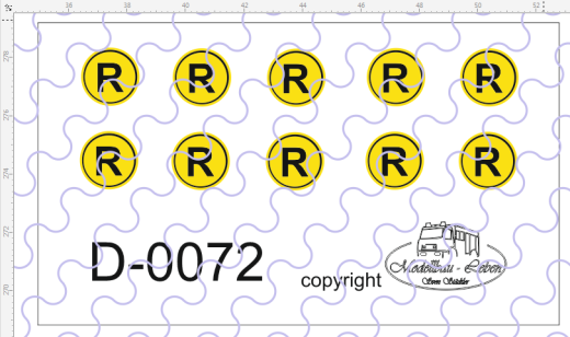 D-0072 R-Schild - Decalsatz 10 Stück 1:87