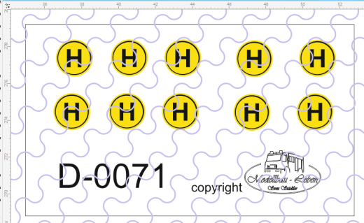 D-0071 H-Schild - Decalsatz 10 Stück 1:87