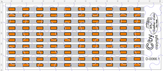 D-0066.1 Begrenzungslichter orange / Silber - Decalsatz 100 Stück 1:87