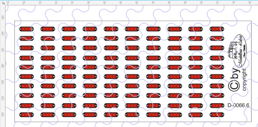 D-0066.6 Begrenzungslichter LED rot - Decalsatz 100 Stück 1:87