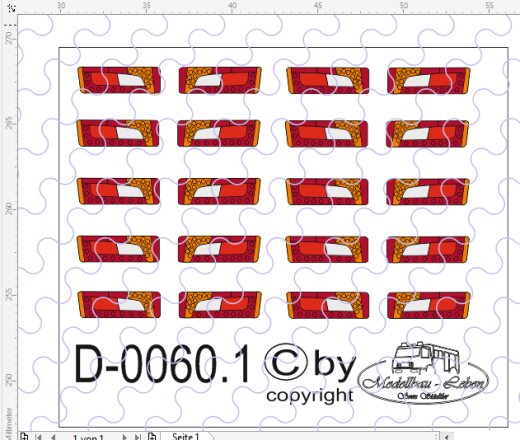 D-0060.1 Rückleuchten LED - Decalsatz 10 Paar 1:87