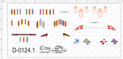 D-0124.1 Wimpel Set - 40 Teile Decalsatz 1:87
