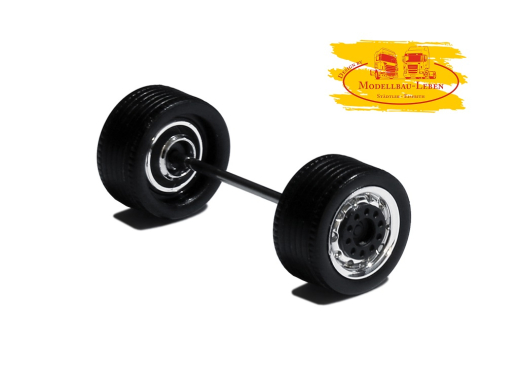 690101 J - Radsatz für Megatrailer chrom/schwarz 1:87 1 Stück