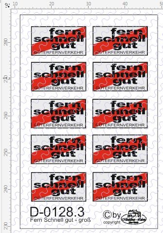 D-0128.3 Fern Schnell Gut Schild groß - Decalsatz 10 Stück 1:87