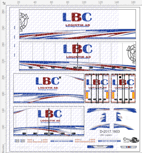 D-2017.1603 Scania LBC Logistik AB - Decalsatz 1 Stück 1:87