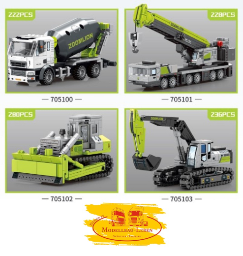 Sembo 705100 Baufahrzeug Betonmischer Bausatz mit 222 Teilen