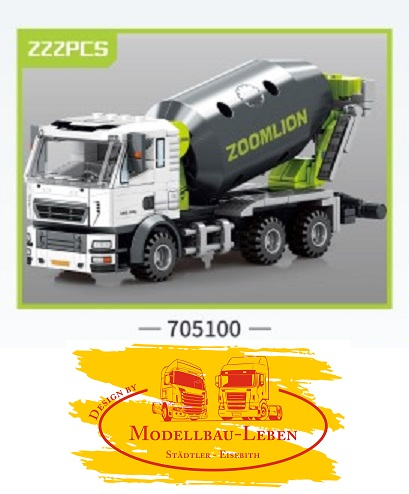 Sembo 705100 Baufahrzeug Betonmischer Bausatz mit 222 Teilen
