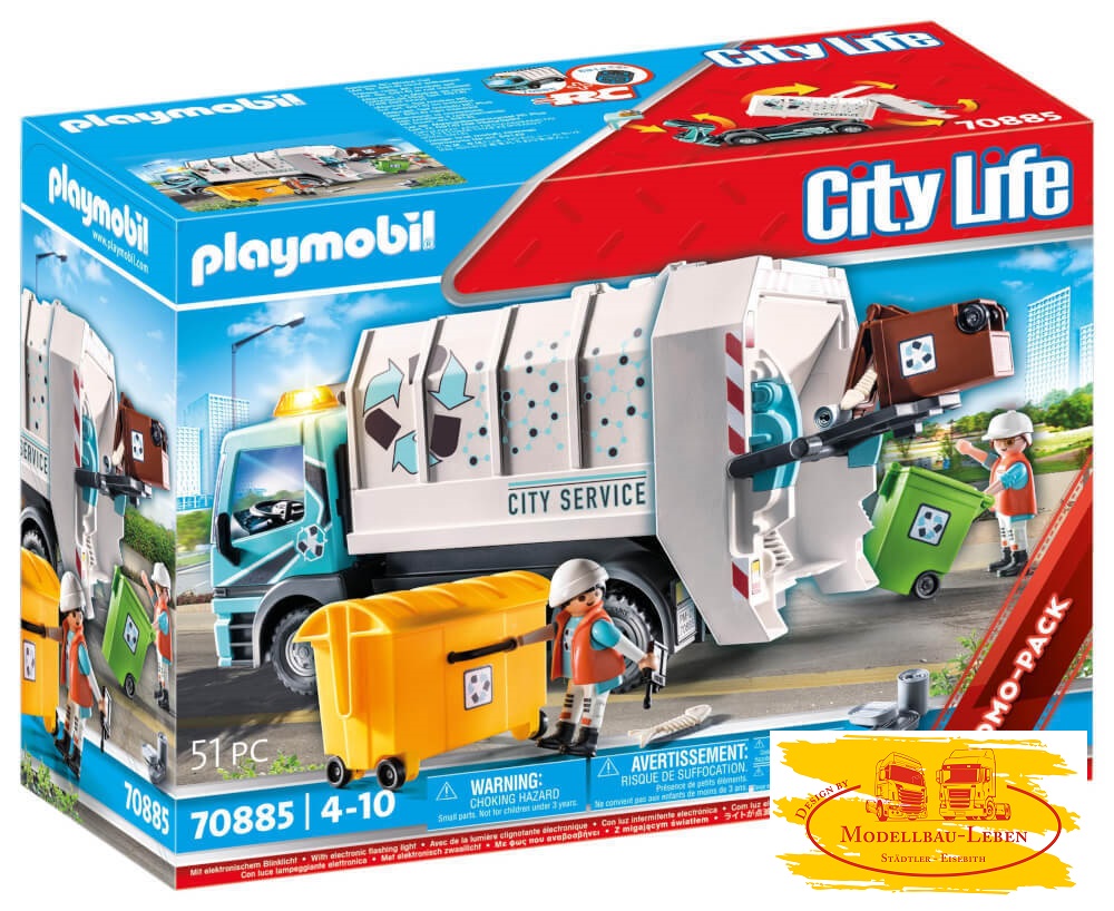 Playmobil 70885 Müllfahrzeug mit Blinklicht 51 Teile , Promo Pack