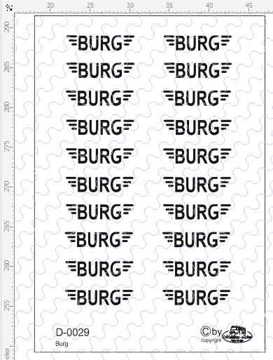 D-0029 Burg schwarz 20 Stück - 1:87 Decal