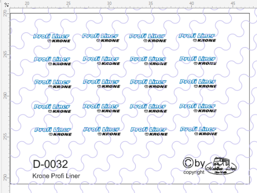 D-0032 Krone Profi Liner 20 Stück - 1:87 Decal