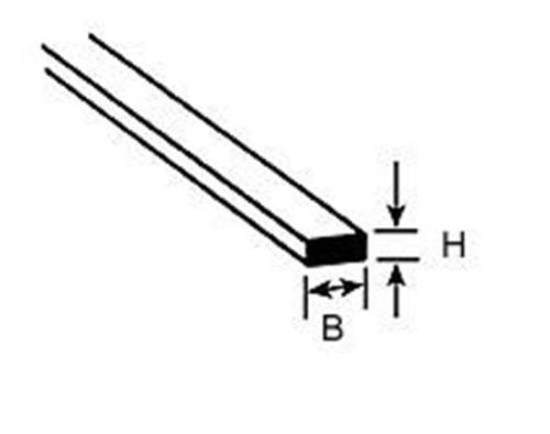 Krick 190717 - Plastruct 90717 MS-116 Vierkantstab 0,5 x 4 x 250 mm 10 Stück