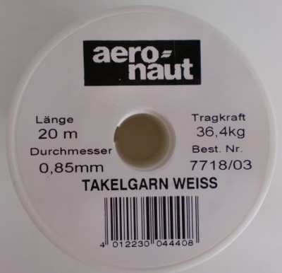Aeronaut 7718/03 Takelagegarn weiß 20m
